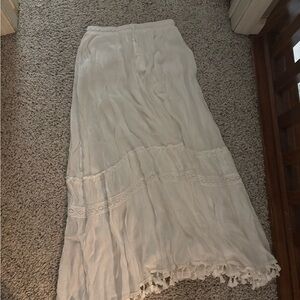 Blue Rain White Maxi Skirt